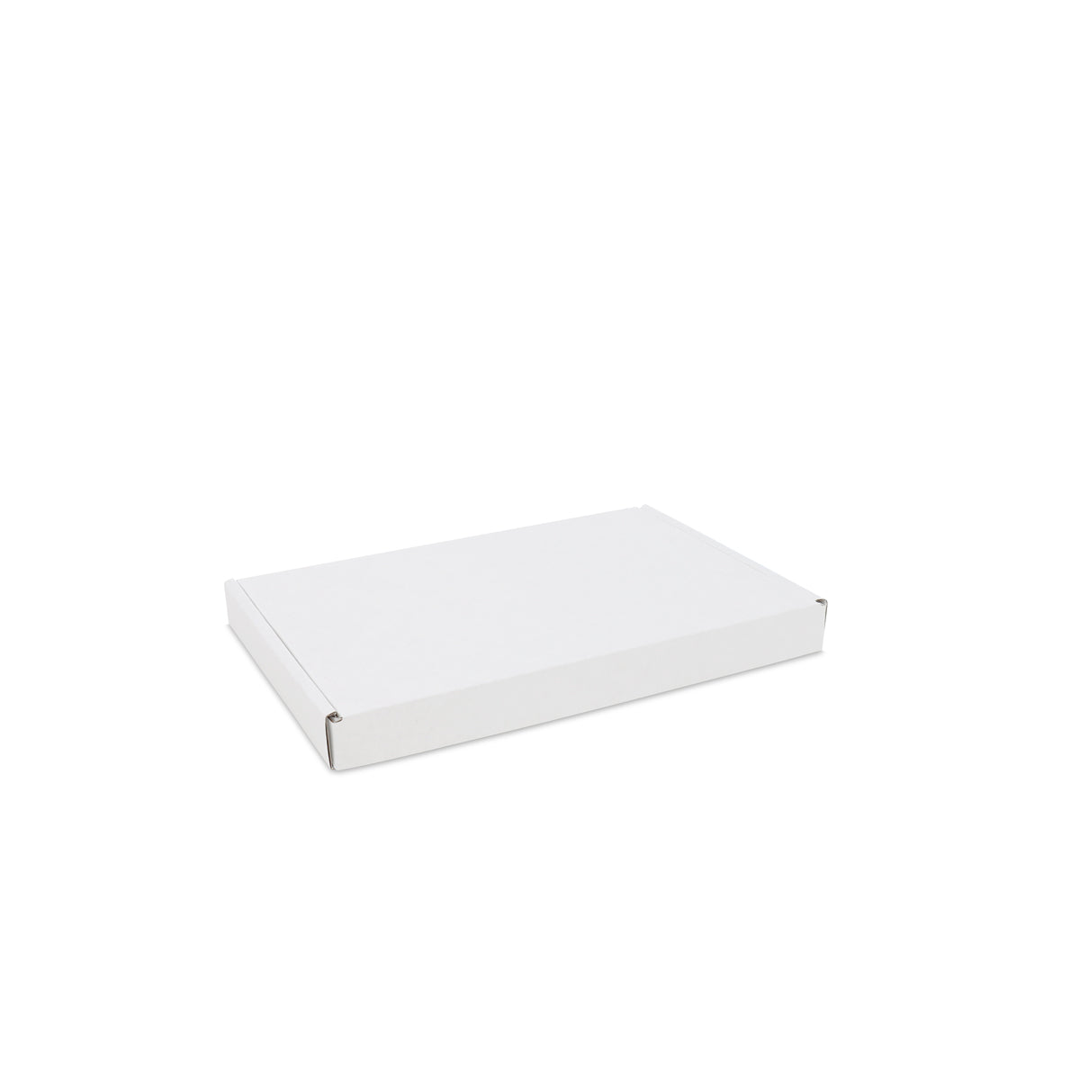 Platte verzenddoos met plakstrips bedrukt – Golfkarton, 230×135×50 mm / 250×160×20 mm / 250×160×30 mm / 250×160×50 mm / 350×250×20 mm / 350×250×30 mm / 350×250×50 mm