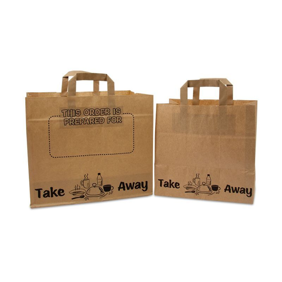 Papieren take-away tassen – Prepared for – 70 g bruin kraftpapier