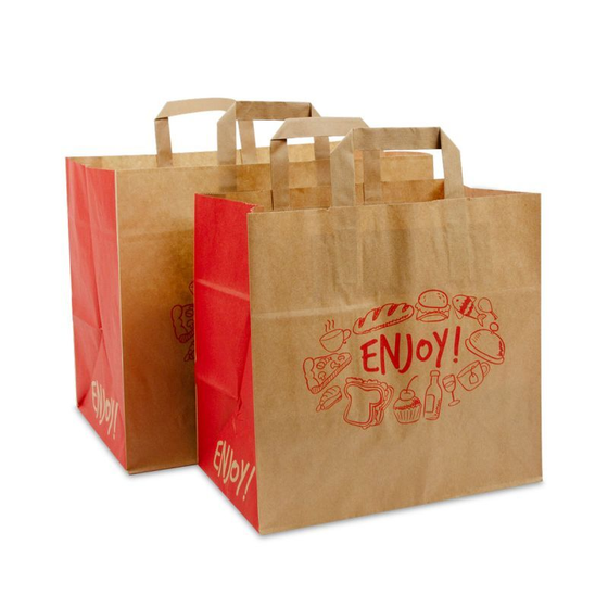 Papieren take-away tassen – Enjoy bruin – 70 g bruin kraftpapier