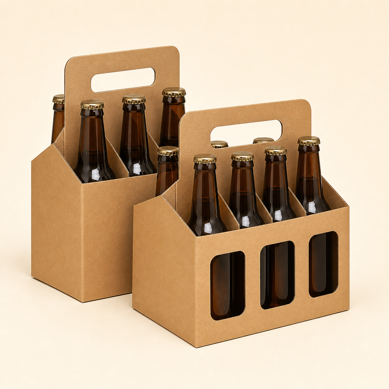 Bierverpakking van karton bedrukt – voor 4 flessen – Karton