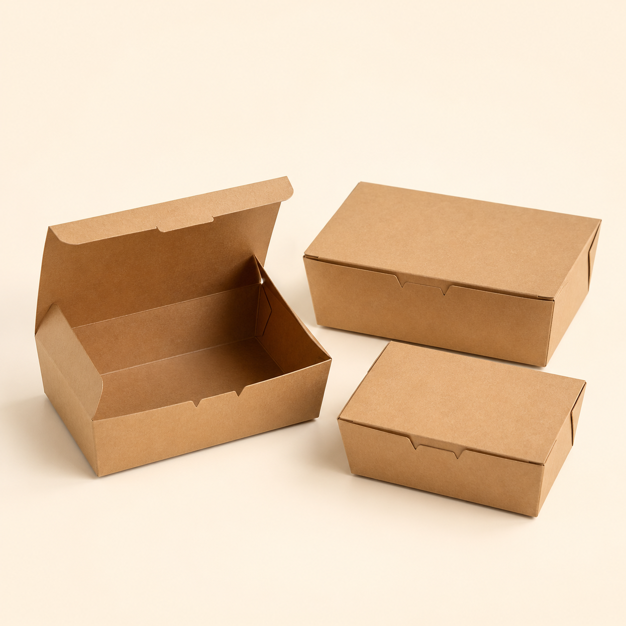 Kraft take-away vouwdoos – Kraftkarton, 13×23×8 cm