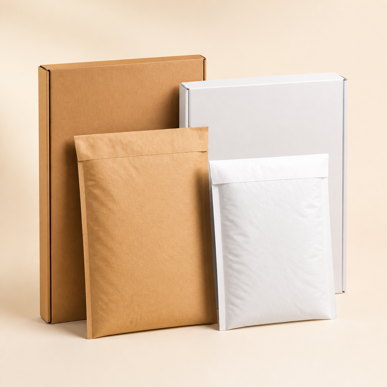 Luchtkussenenvelop H18 bedrukt – wit – Papier en luchtkussenfolie, 270×360 mm